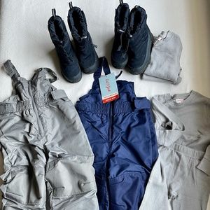 Cat & Jack Boys 4T Ski Bundle - 2 Ski Bibs, 2 Long Johns, 2 After-ski Boots